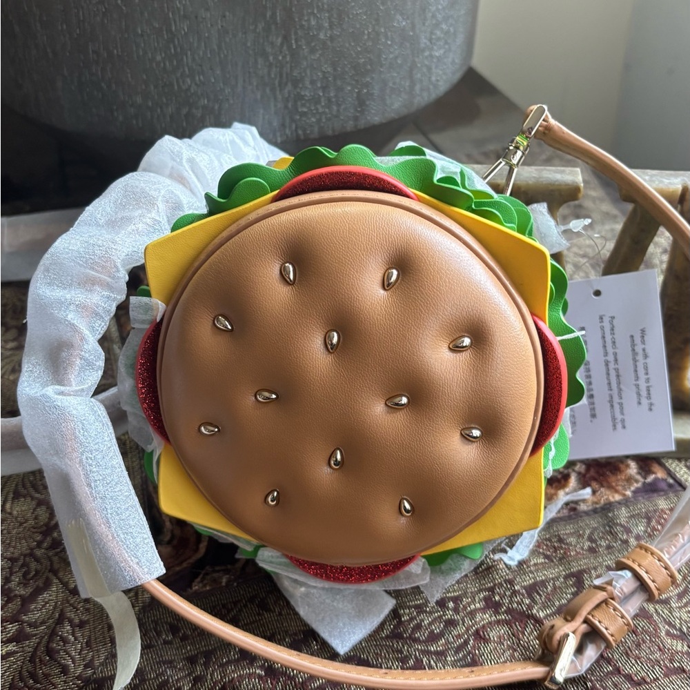 Authentic Kate spade Leather Burger zip around embellished Crossbody